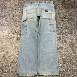 Rural King Carpenter Jeans Mens 34x30 Blue Faded Distressed Workwear Skater Y2K